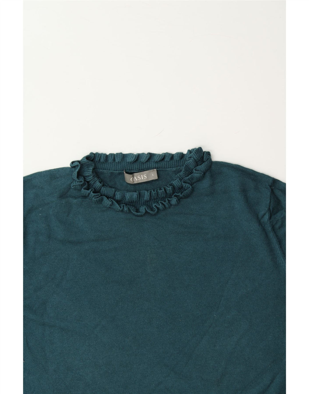 OASIS Womens Turtle Neck Jumper Sweater UK 14 Large Green Cotton Vintage Oasis and Second-Hand Oasis from Messina Hembry 