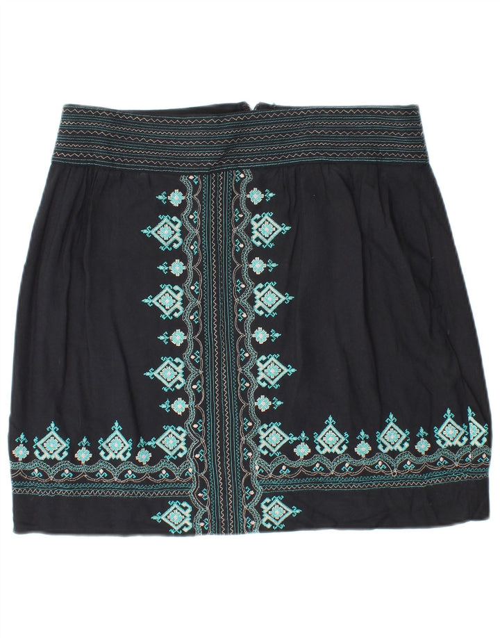 MONSOON Minigonna da donna W30 media nera Fair Isle viscosa