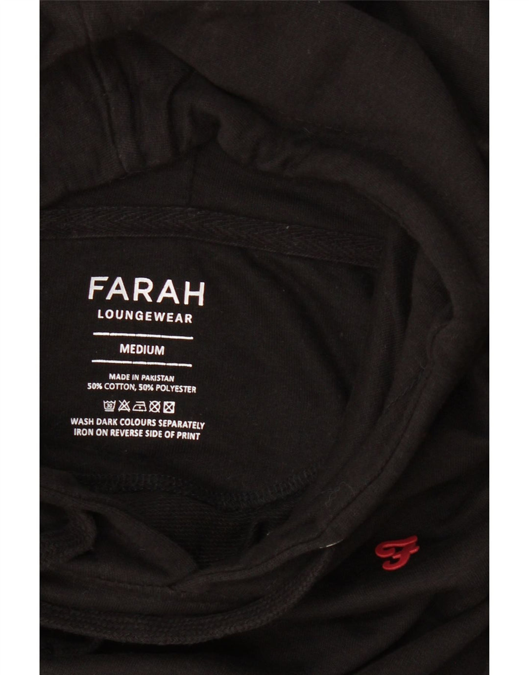 Felpa con cappuccio da uomo Farah, cotone medio nero