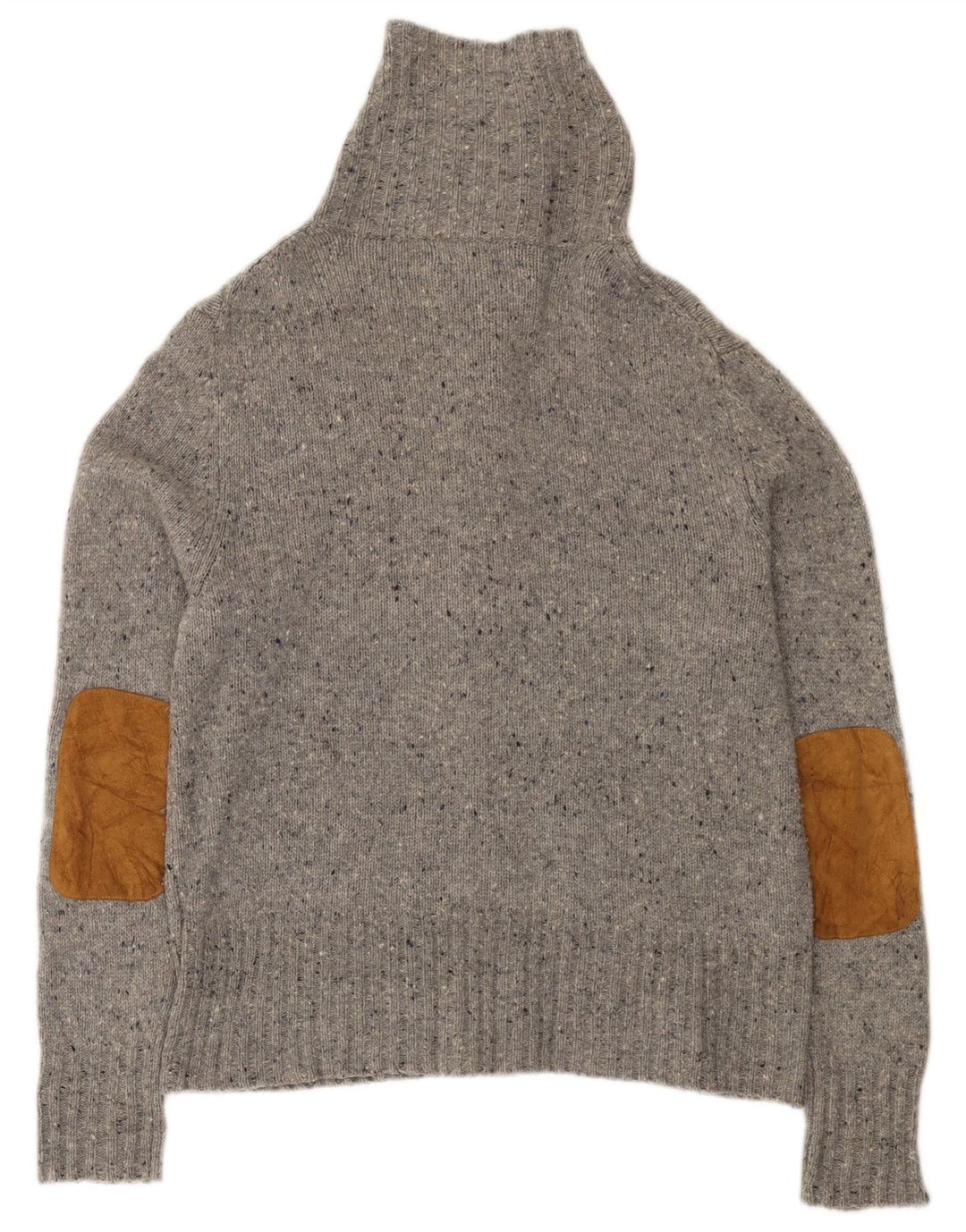 Maglione cardigan da donna Eddie Bauer UK 16 Lana d'agnello chiazzata grigia grande
