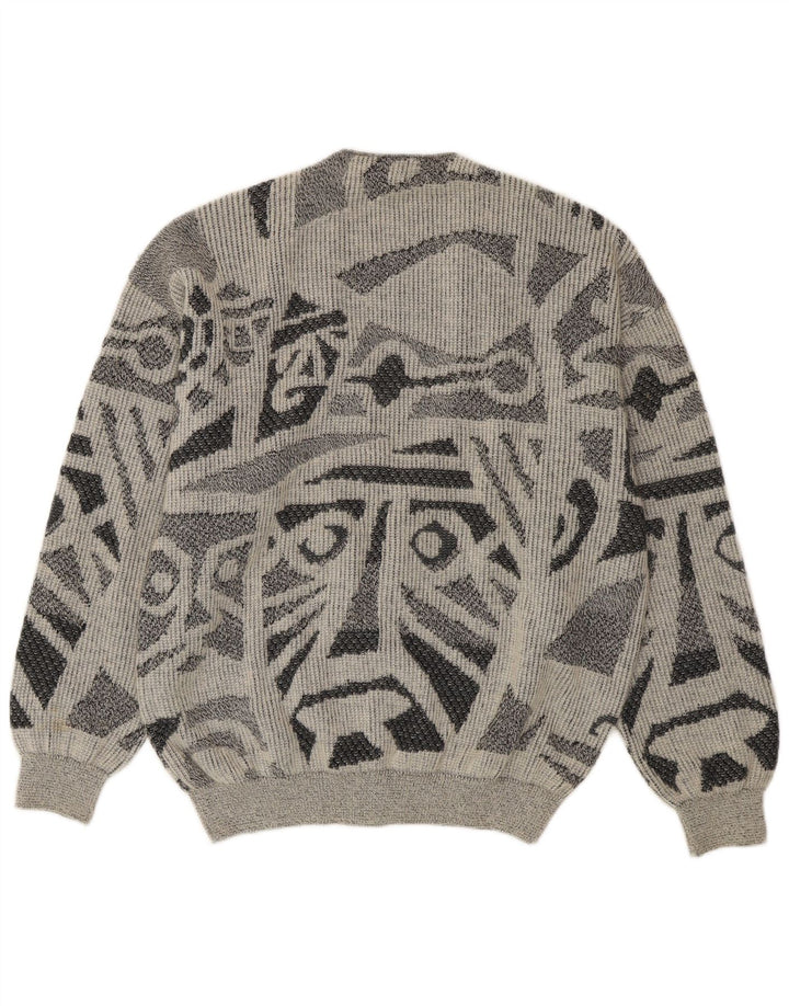 Maglione cardigan oversize da donna Bizzarro IT 44 Grigio medio geometrico