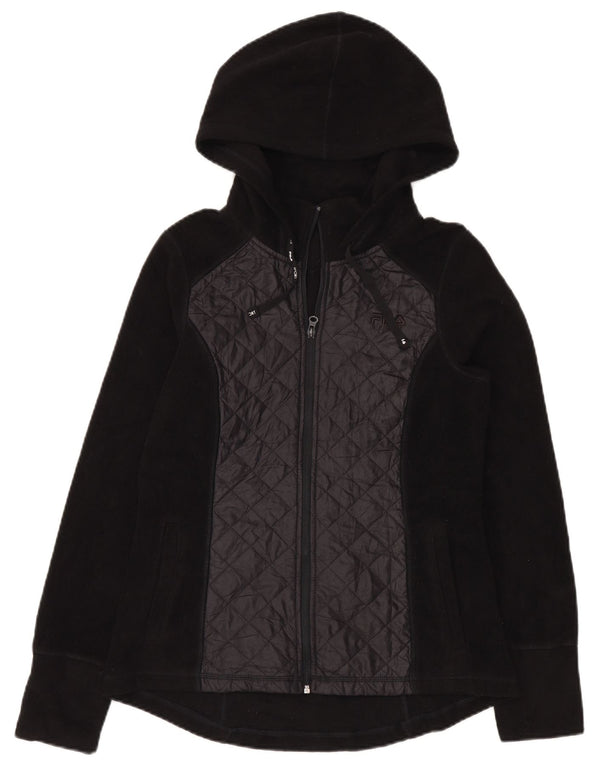 Giacca in pile con cappuccio da donna Fila UK 14 poliestere nero medio