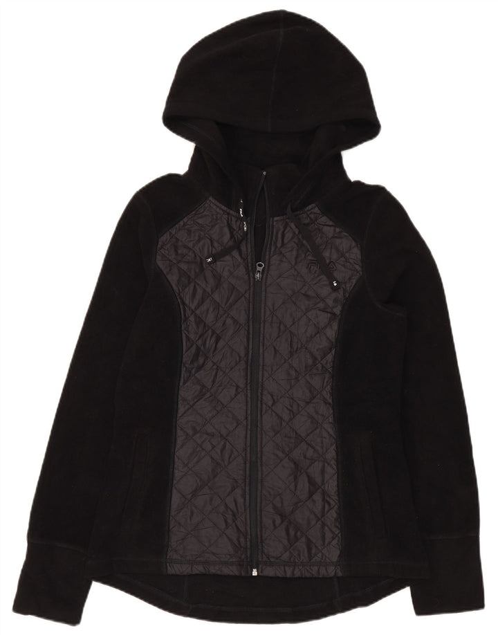 Giacca in pile con cappuccio da donna Fila UK 14 poliestere nero medio