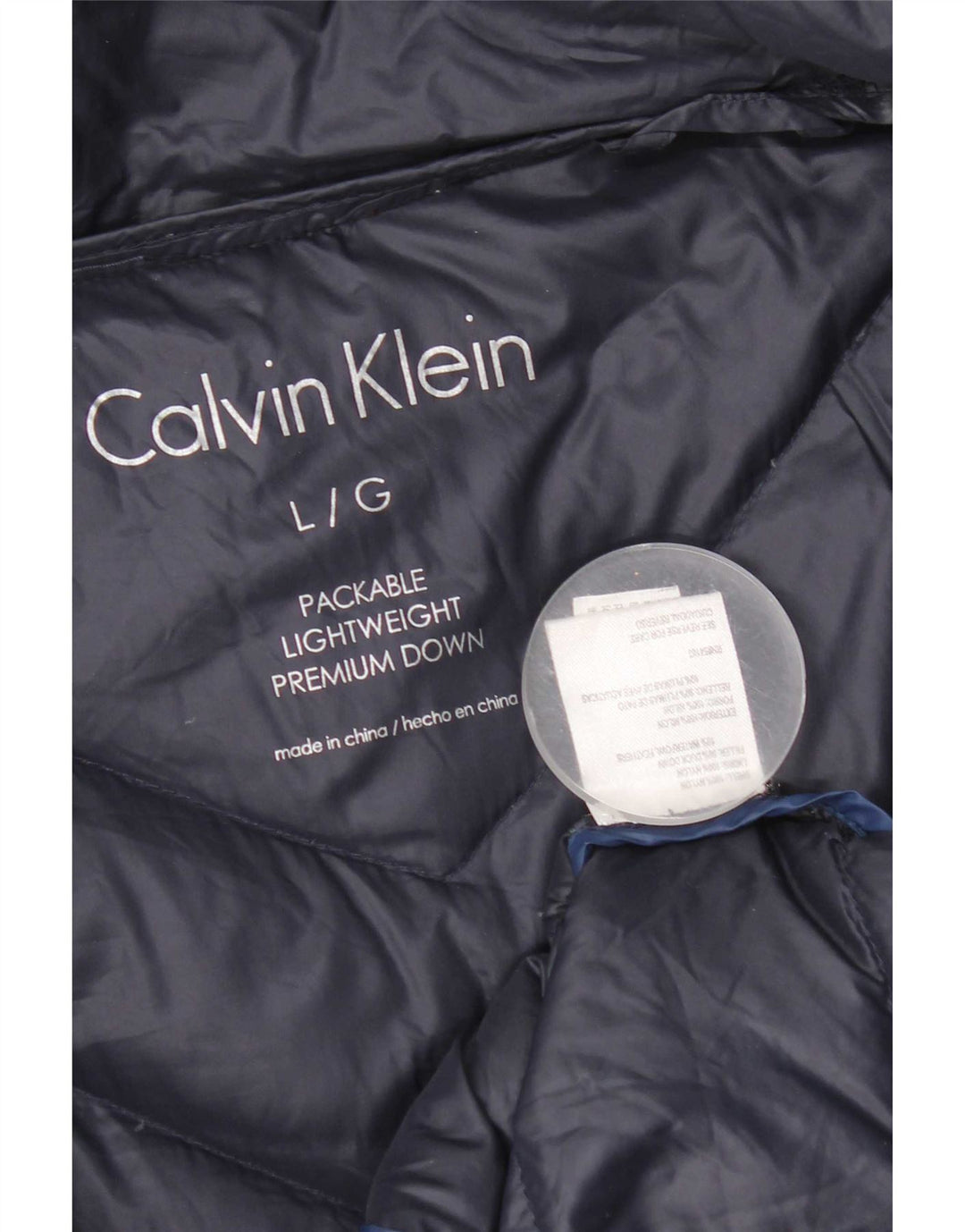 Cappotto imbottito da donna Calvin Klein UK 16 grande nylon blu navy