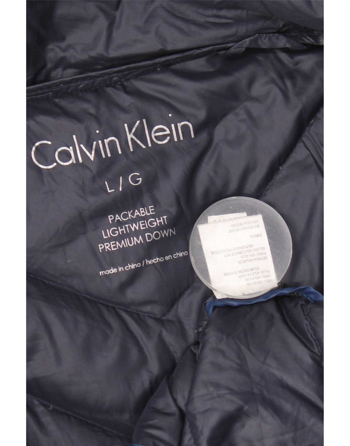 Cappotto imbottito da donna Calvin Klein UK 16 grande nylon blu navy