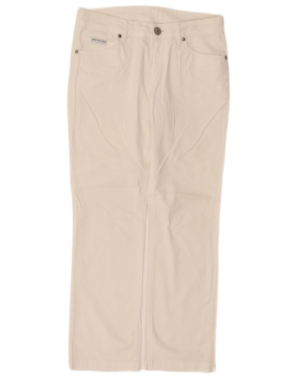Pantaloni casual dritti da donna Benetton W30 L28 bianchi