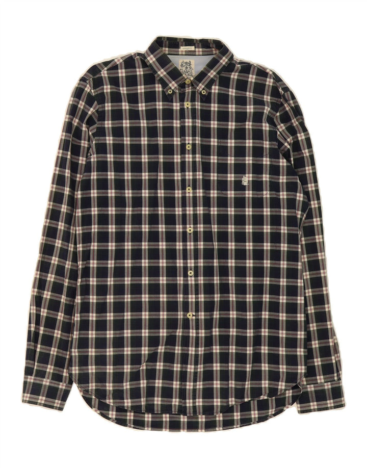 MARINA YACHTING Mens Regular Fit Shirt Size 41 Large Navy Blue Check Vintage Marina Yachting and Second-Hand Marina Yachting from Messina Hembry 