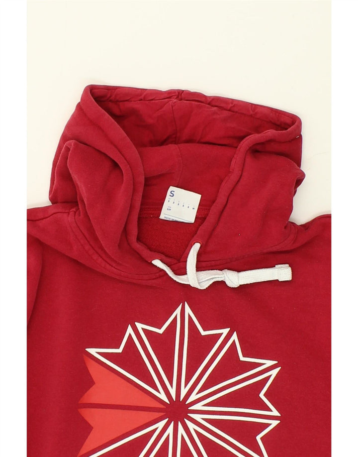 REEBOK Mens Graphic Hoodie Jumper Small Red Cotton Vintage Reebok and Second-Hand Reebok from Messina Hembry 