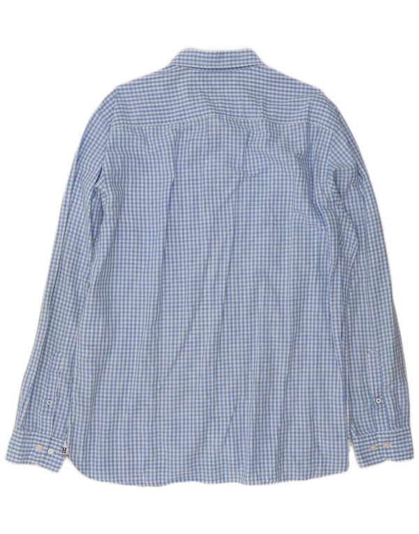 Camicia da uomo Tommy Hilfiger XL blu a quadretti in lino