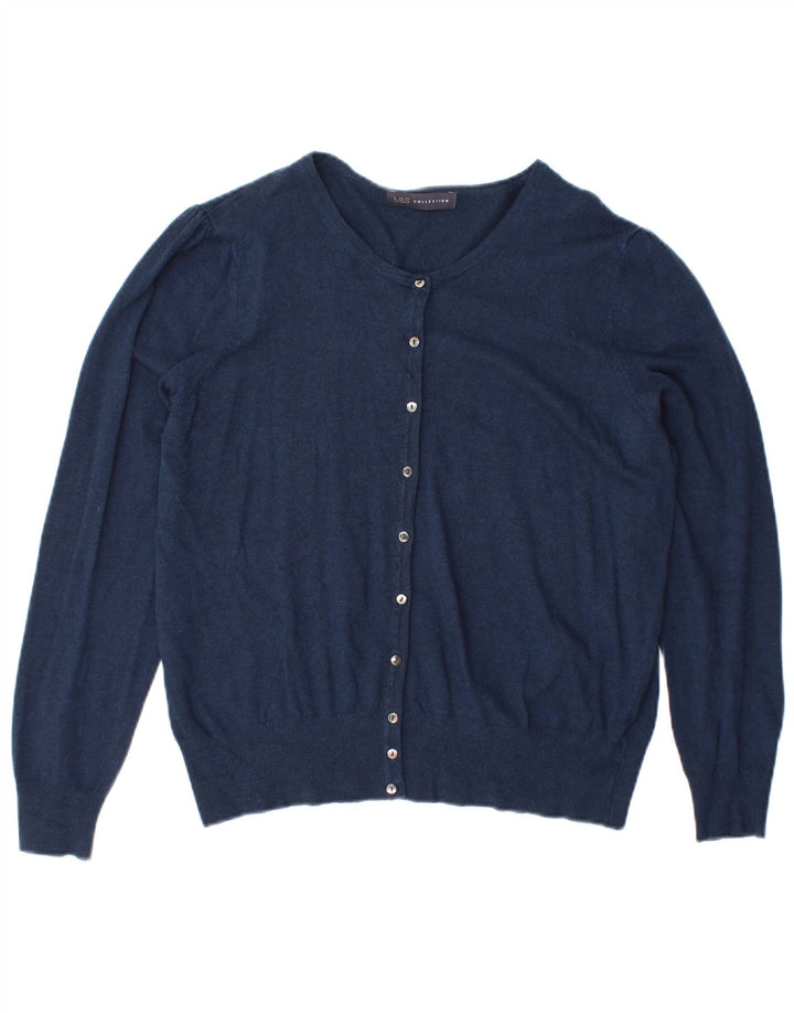 Maglione cardigan da donna Marks & Spencer UK 14 grande blu navy