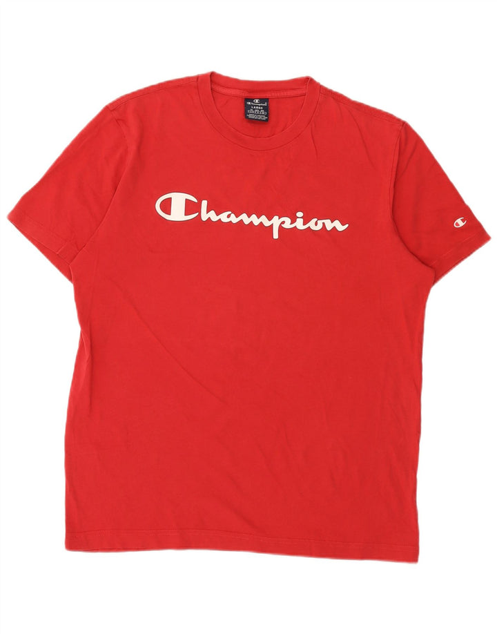 T-shirt grafica da uomo Champion Top grande rossa