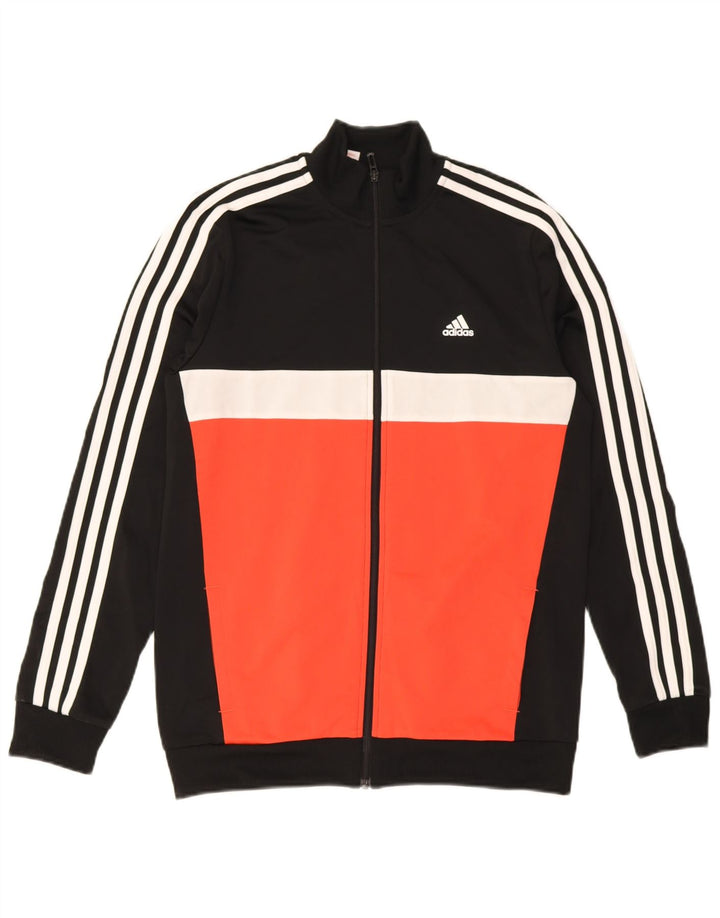 Giacca da tuta da ragazza Adidas 15-16 anni in poliestere color block nero