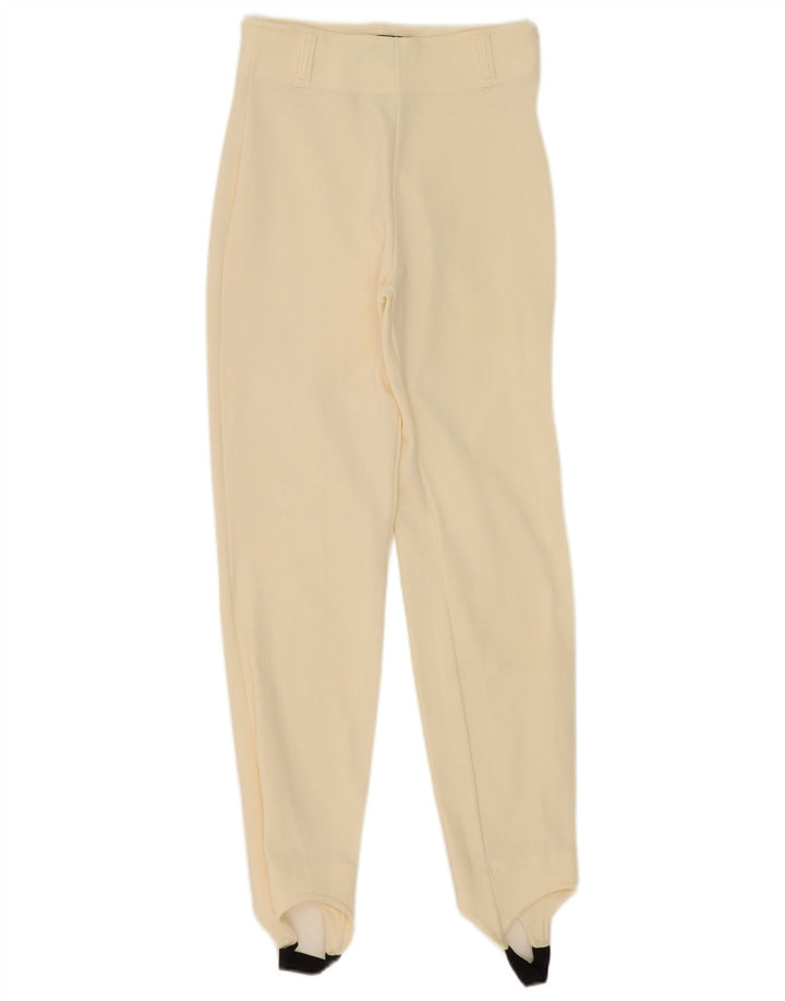 TRUSSARDI Womens Stirrup Casual Trousers IT 44 Medium W30 L30 Off White