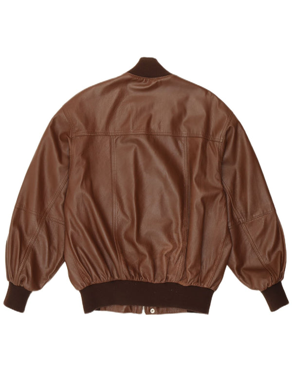 Giacca in pelle da uomo VINTAGE UK 36 Piccola pelle marrone