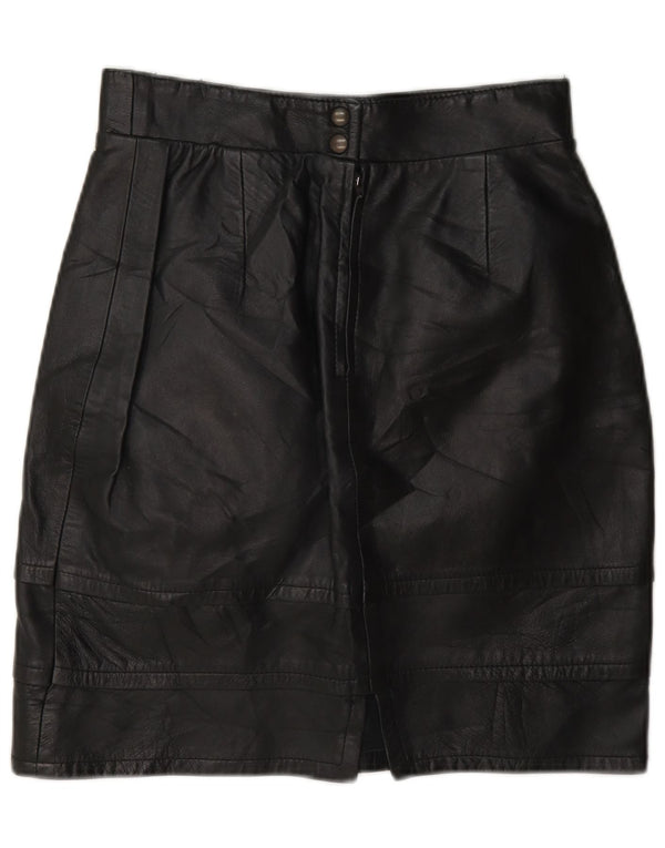 Gonna in pelle a vita alta da donna Essebi IT 46 Large W26 Nera