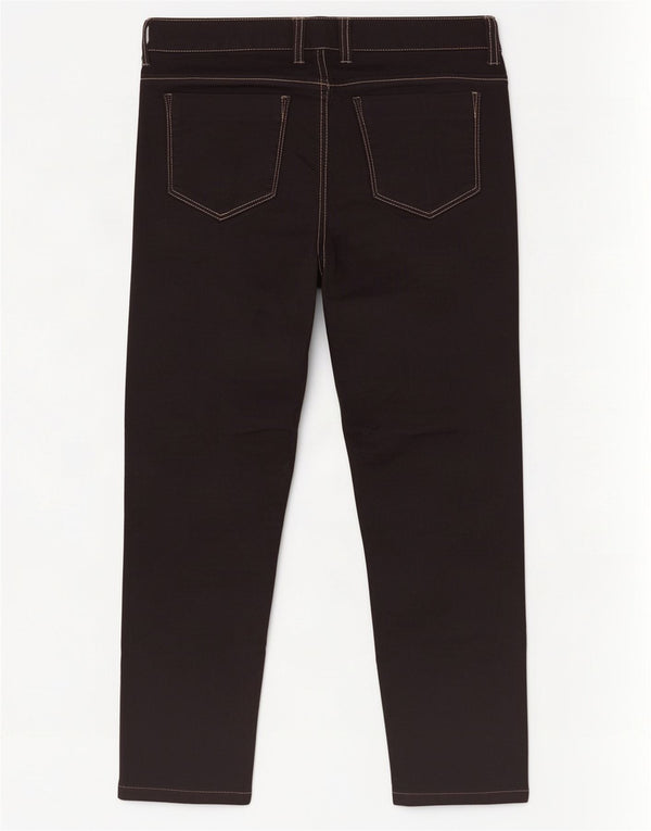 Benetton Womens Crop Slim Jeans IT 46 Large W34 L25 Black Cotton