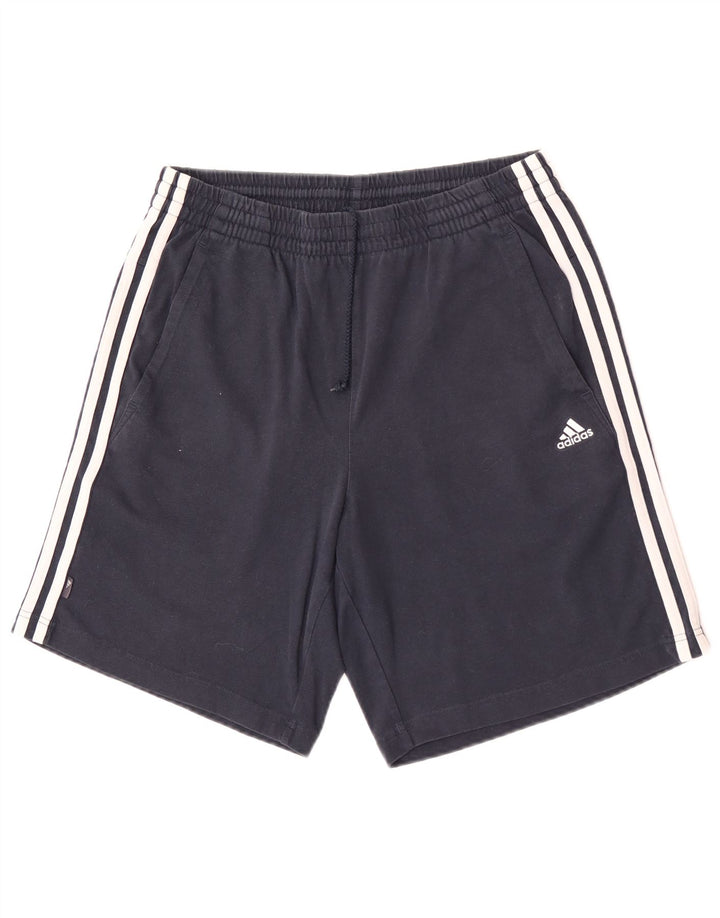 Pantaloncini sportivi da uomo Adidas medi in cotone blu navy