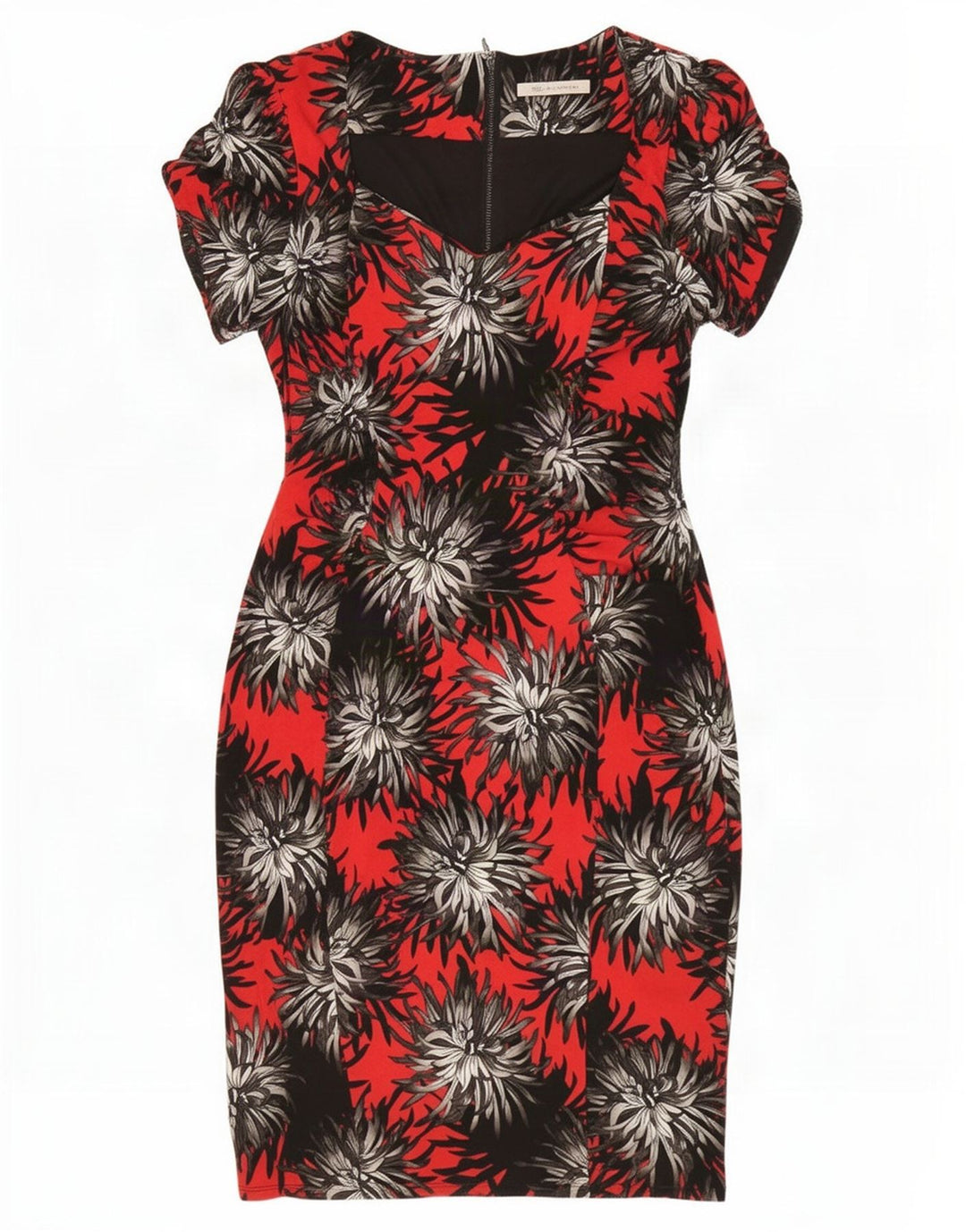 Abito tubino da donna Marks & Spencer UK 12 Poliestere floreale rosso medio
