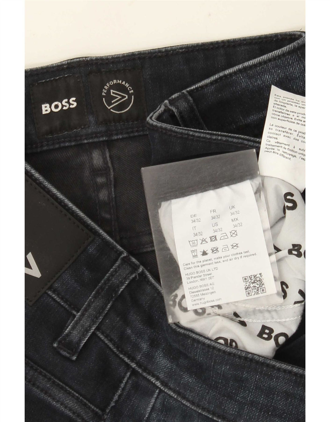 Jeans slim da donna HUGO BOSS W34 L32 cotone blu navy