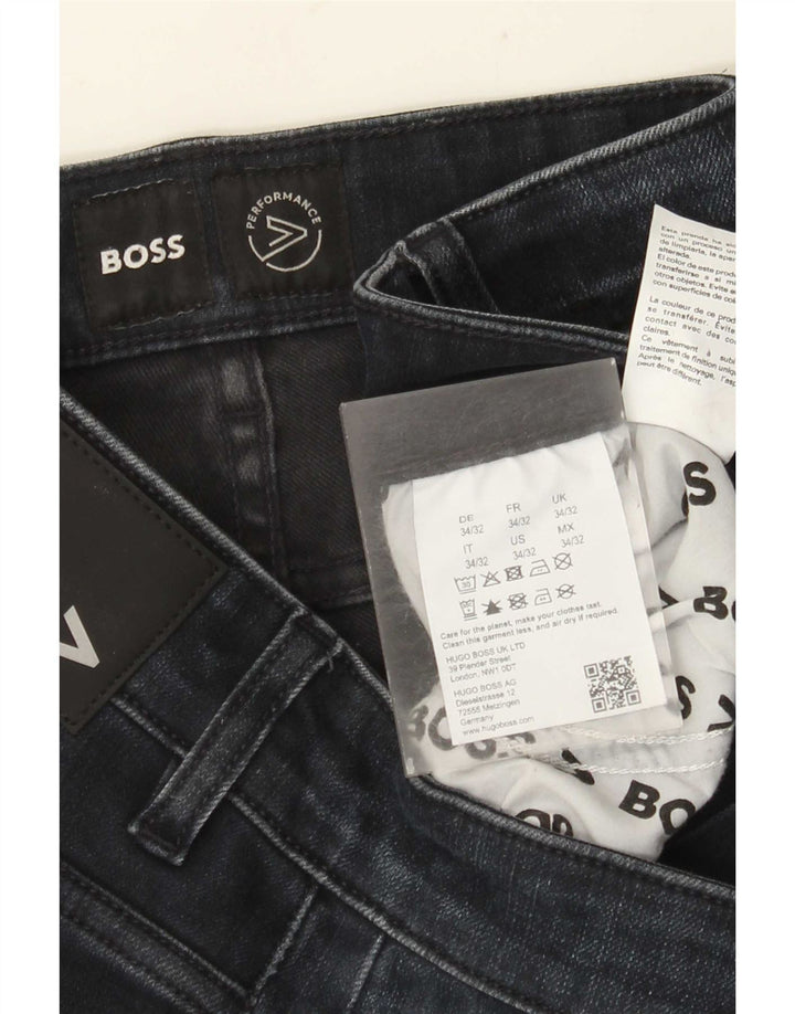 Jeans slim da donna HUGO BOSS W34 L32 cotone blu navy