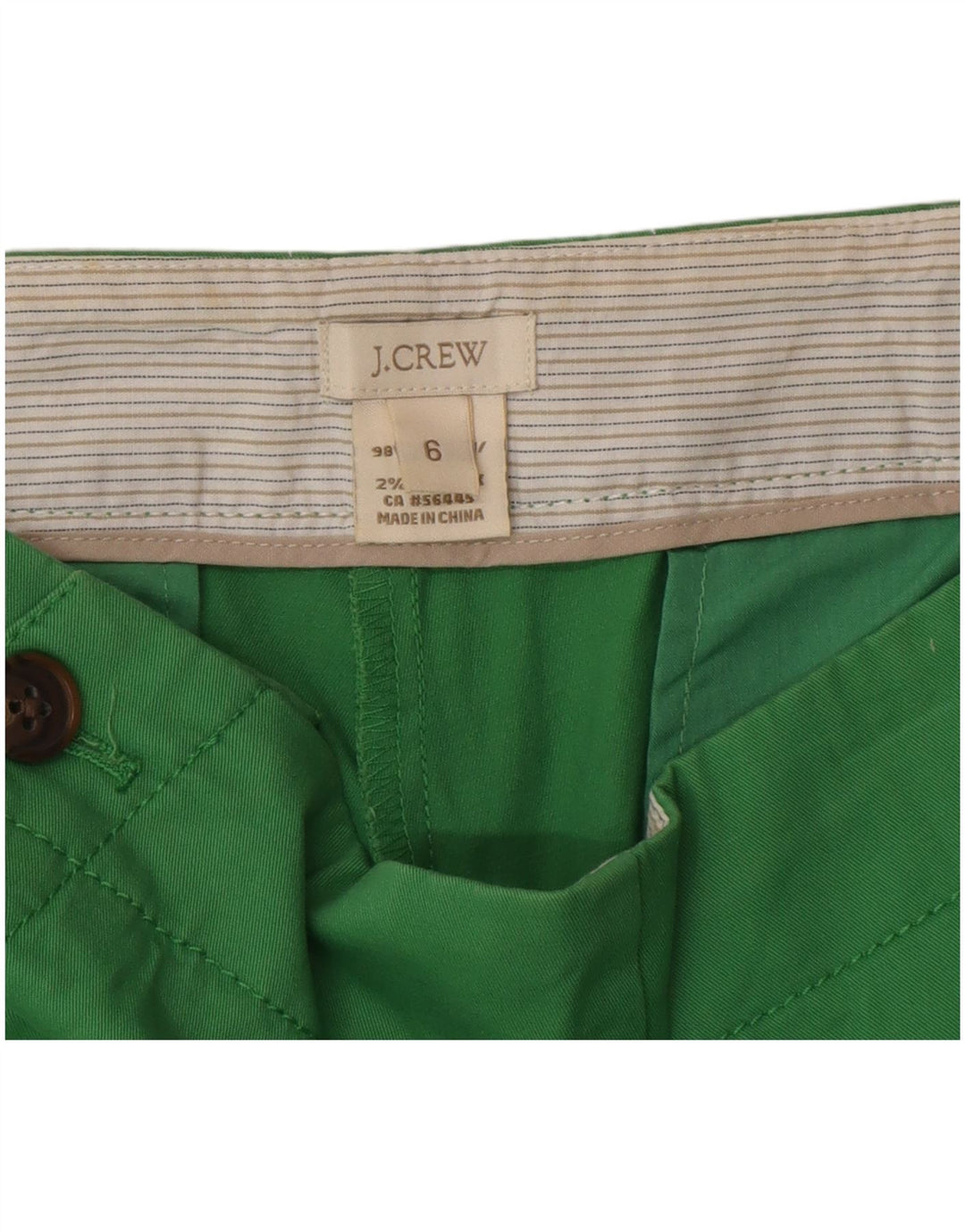 Pantaloncini chino da donna J. Crew US 6 medi W30 cotone verde