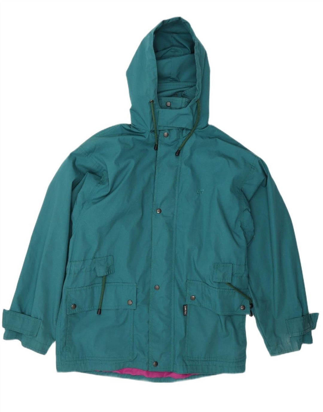 BELFE Womens Hooded Windbreaker Jacket EU 44 XL Blue Polyester