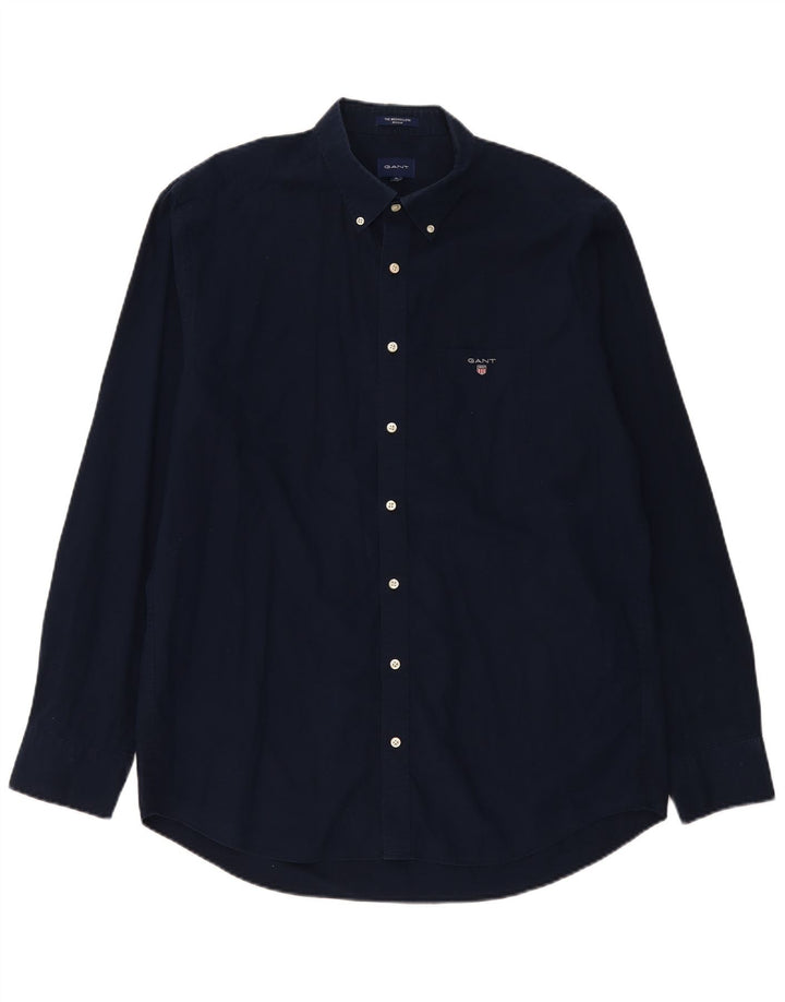 Gant Camicia Regular da Uomo XL in Cotone Blu Navy