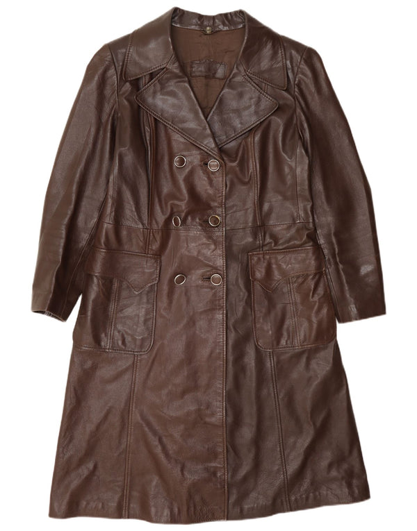 Cappotto in pelle vintage da donna IT 48 XL Bordeaux