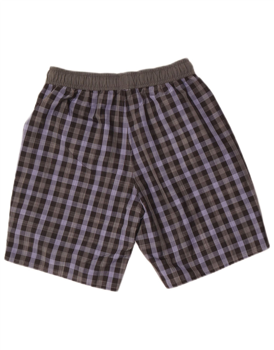 Pantaloncini da bagno Adidas da uomo piccoli in poliestere a quadri grigi
