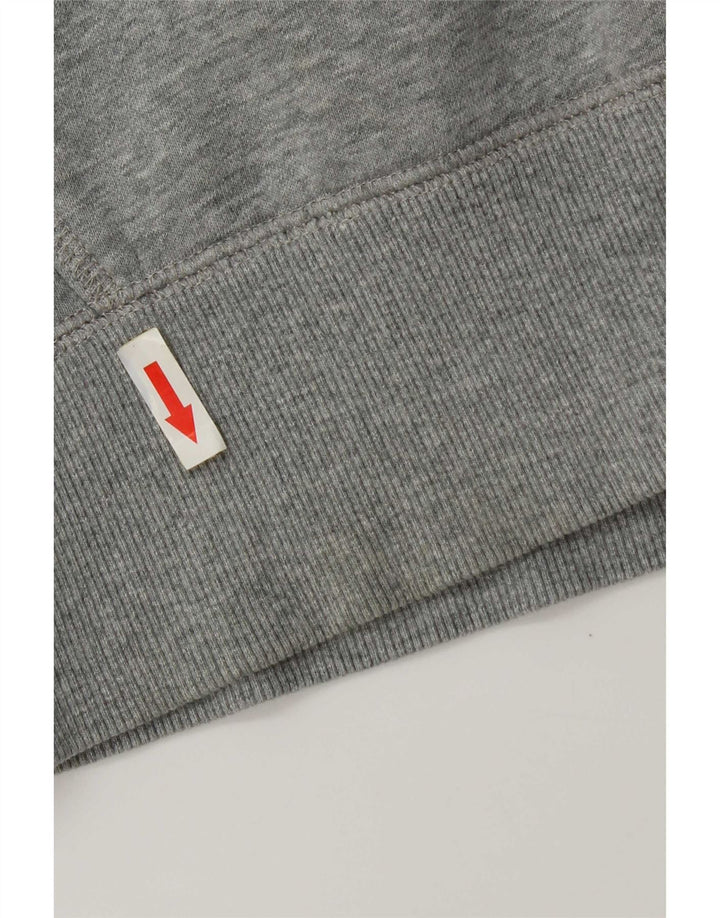Felpa con cappuccio e zip Nike da uomo in cotone screziato grigio medio