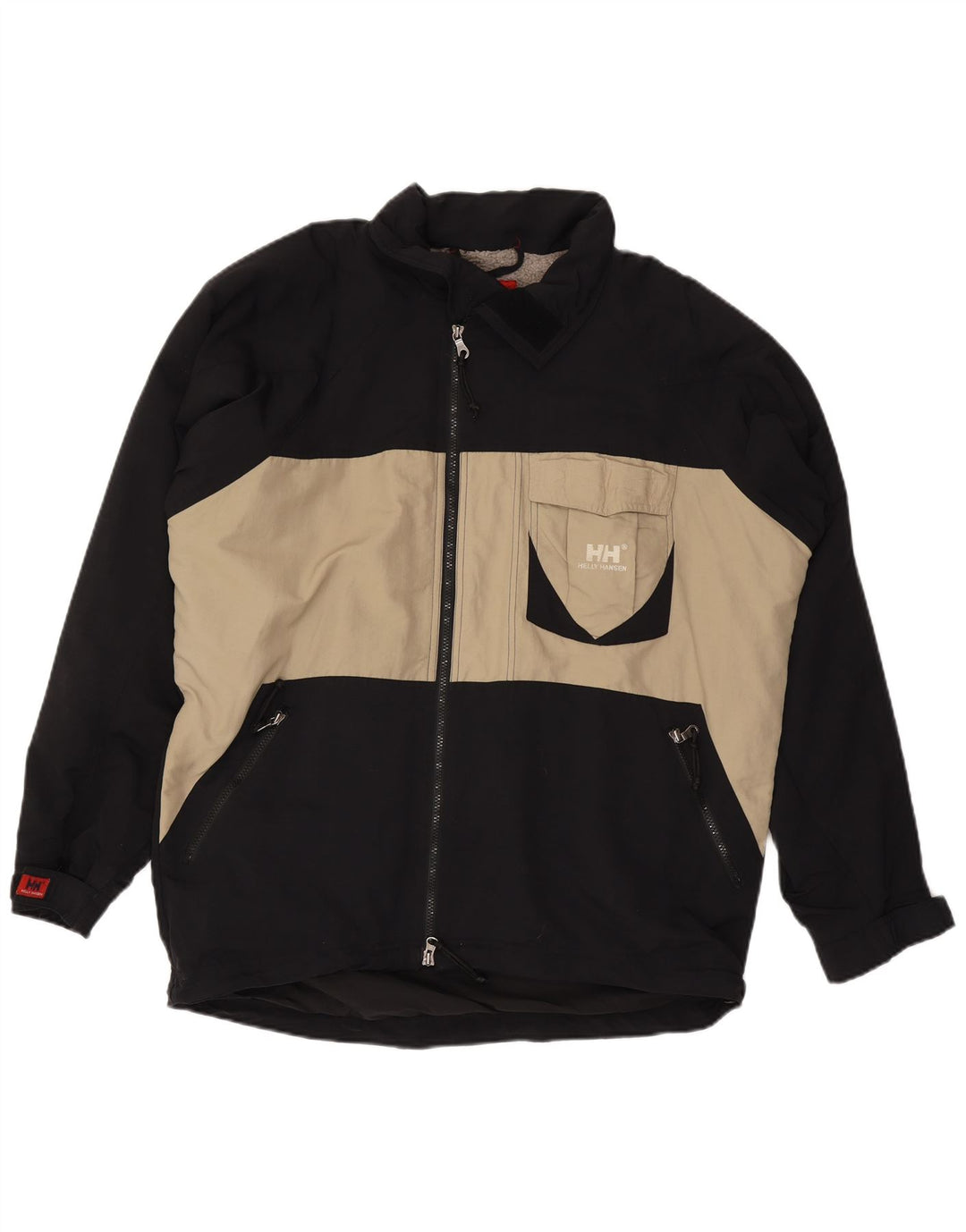 Giacca a vento da uomo HELLY HANSEN UK 40 Large in nylon color block nero