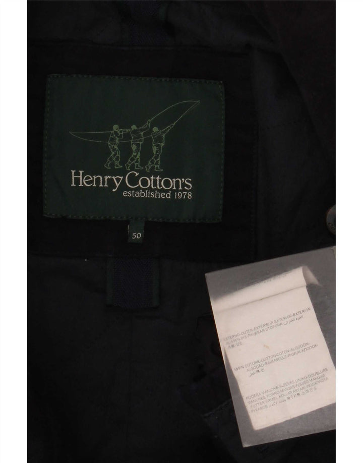 Cappotto da marinaio da uomo Henry Cottons IT 50 grande cotone blu navy