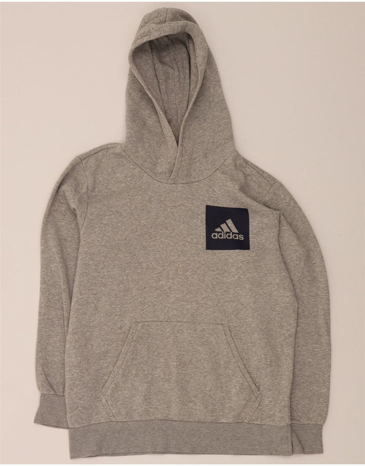 ADIDAS Mens Hoodie Jumper Medium Grey Cotton Vintage Adidas and Second-Hand Adidas from Messina Hembry 