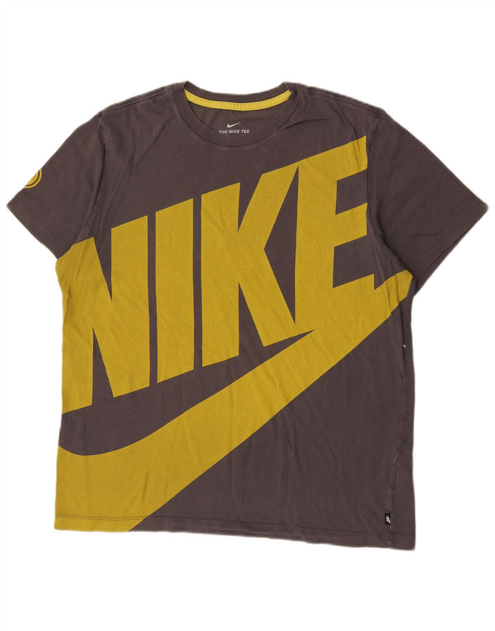 T-shirt grafica da uomo NIKE Top grande in cotone grigio