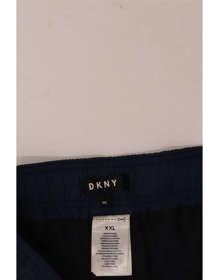 Pantaloncini da bagno grafici da uomo Dkny 2XL poliammide color block blu navy