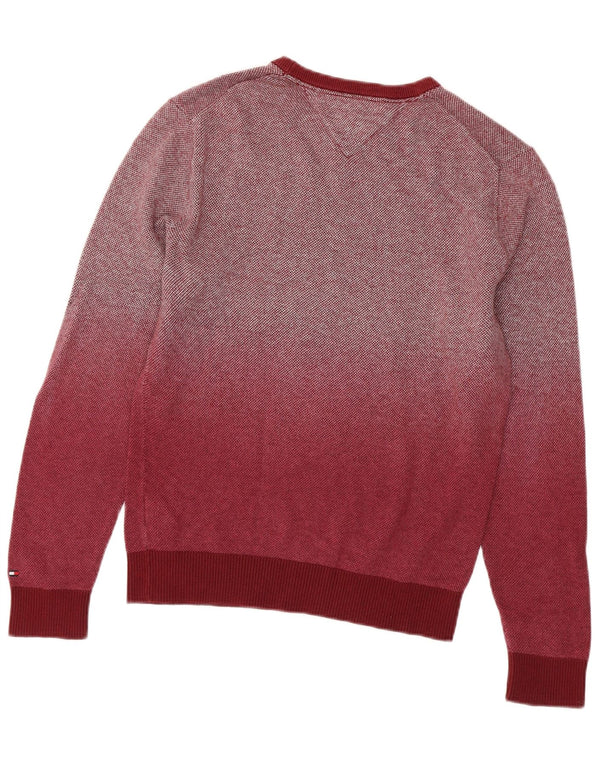 Tommy Hilfiger Uomo Maglione con scollo a barca Maglione piccolo in cotone bordeaux