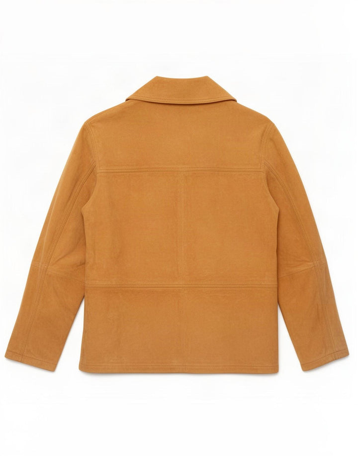 Giacca vintage in pelle scamosciata da donna IT 46 grande in pelle marrone