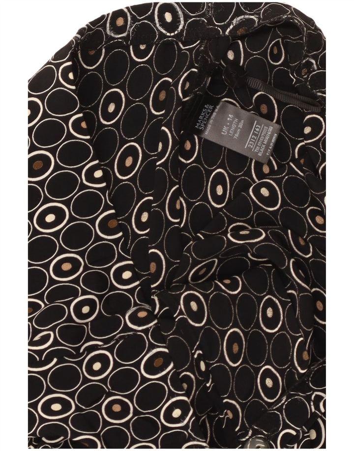 Gonna dritta da donna Marks & Spencer UK 14 media W30 nera geometrica