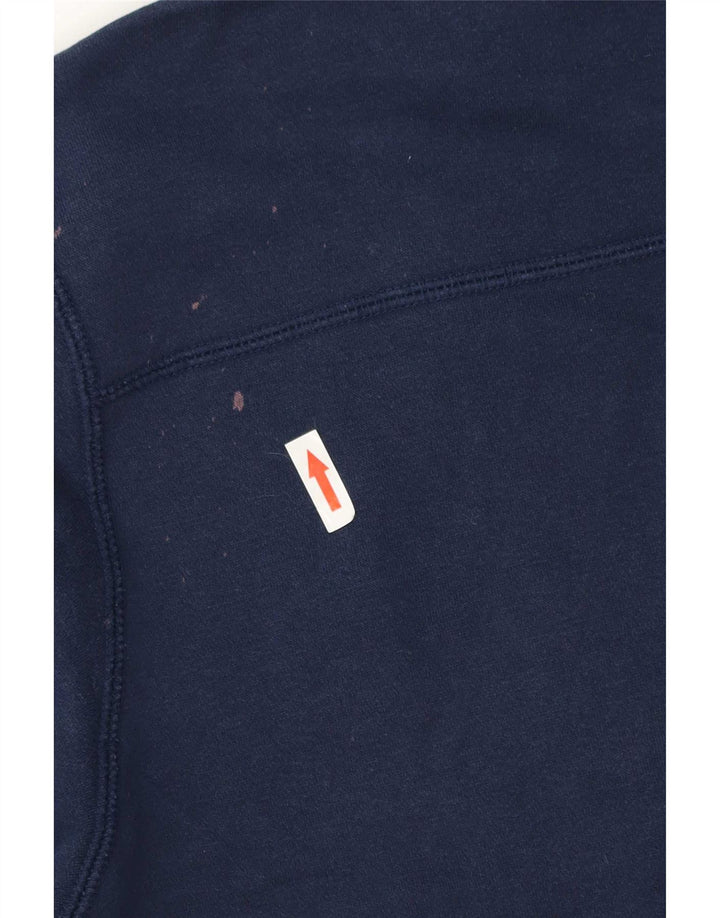 Maglione con cappuccio e zip da uomo Adidas in cotone blu navy medio