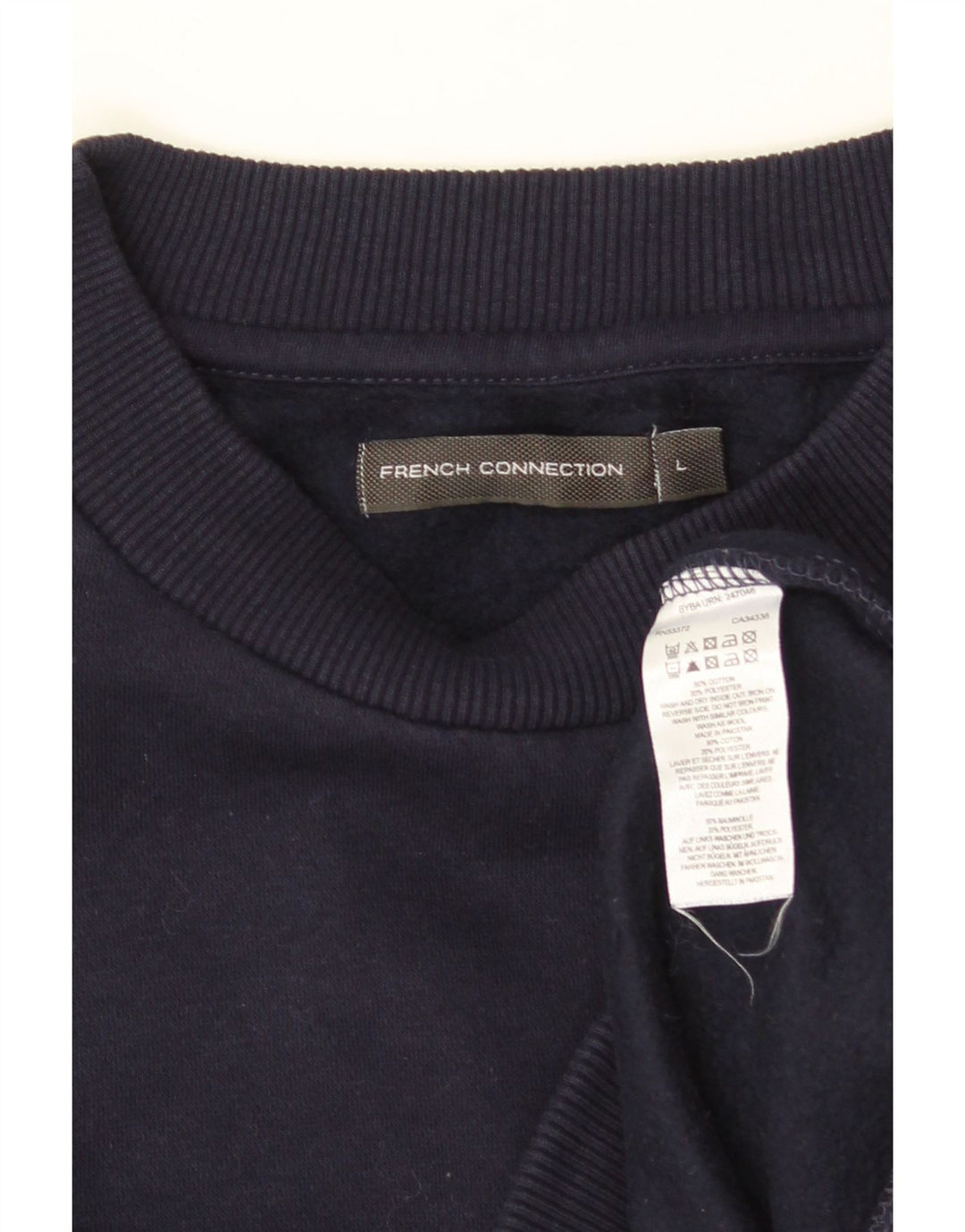 FRENCH CONNECTION Felpa con grafica da donna Maglione UK 16 Large Blu Navy