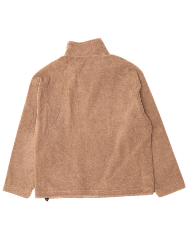 Maglione in pile da donna Think Pink con collo con zip UK 14 Poliestere marrone medio