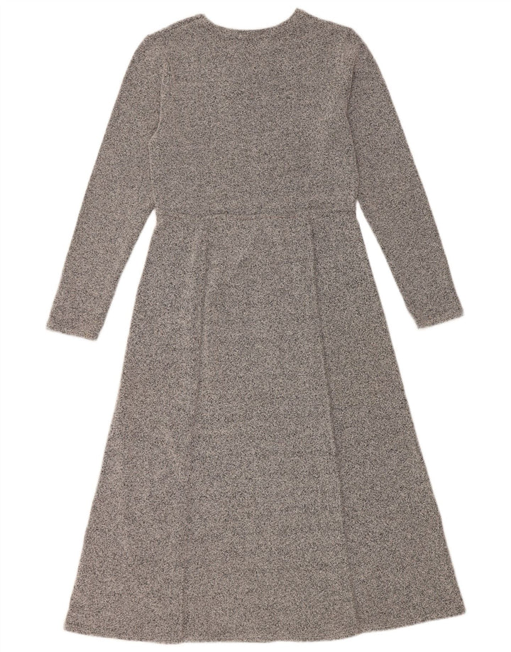Abito a trapezio a maniche lunghe da donna Zara UK 12 Grigio medio chiazzato