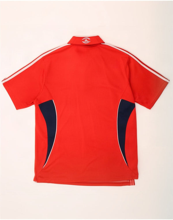 Adidas Mens Munster Rugby Polo Shirt UK 46/48 XL Red Colourblock Polyester