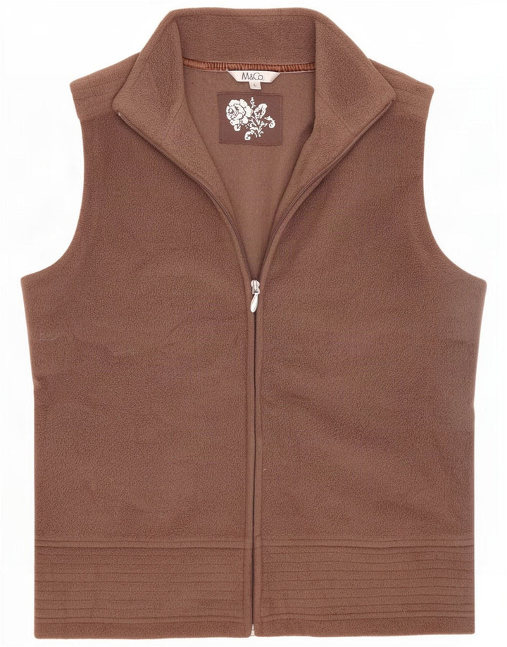 Gilet in pile da donna M&Co UK 16 grande poliestere marrone