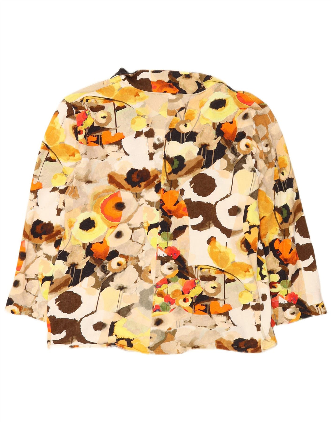 Camicetta camicia vintage da donna con motivo astratto UK 16 grande multicolore