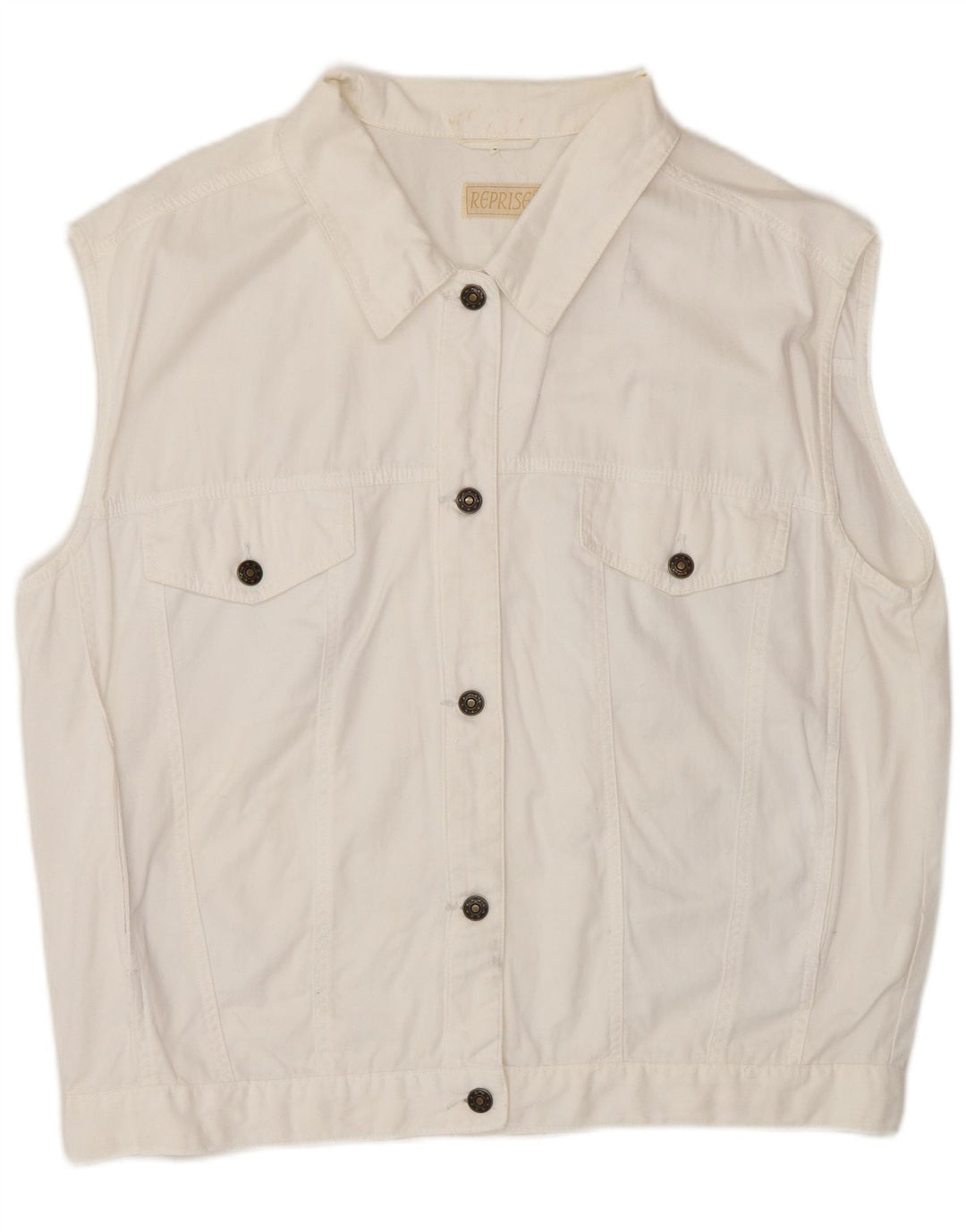 Gilet in denim da donna Reprise IT 46 grande cotone bianco