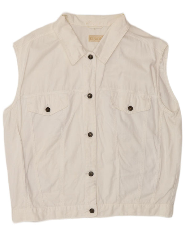 Gilet in denim da donna Reprise IT 46 grande cotone bianco