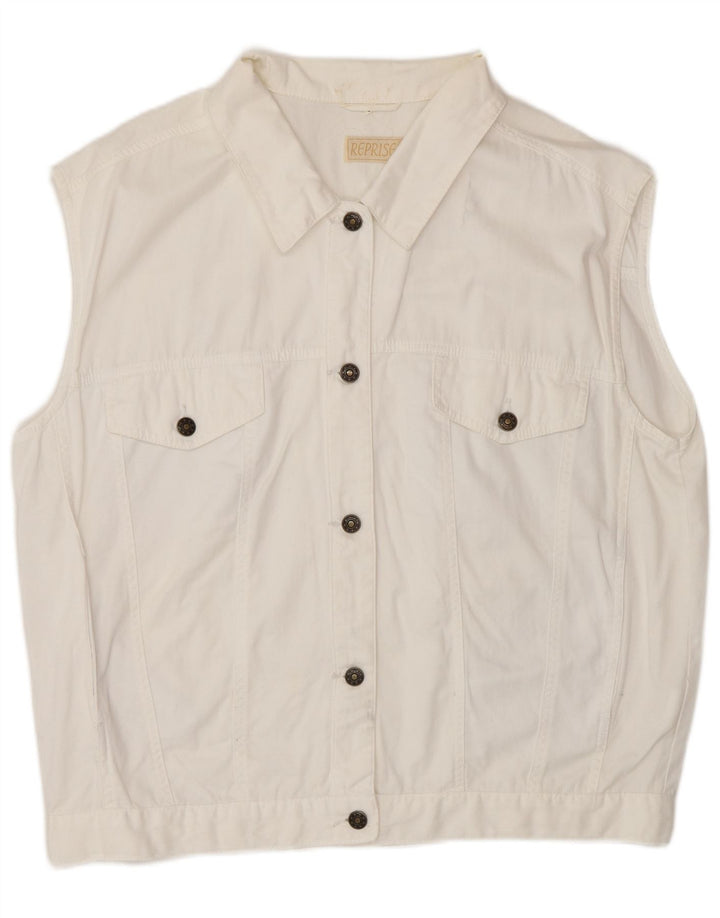 Gilet in denim da donna Reprise IT 46 grande cotone bianco