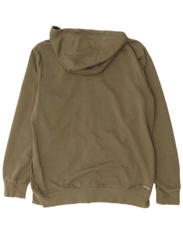 Maglione con cappuccio e zip grafica da uomo Adidas grande in cotone verde