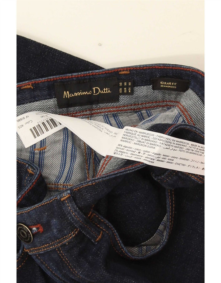 Jeans dritti da uomo vestibilità regolare Massimo Dutti EU 38 Small W30 L30 Blu navy